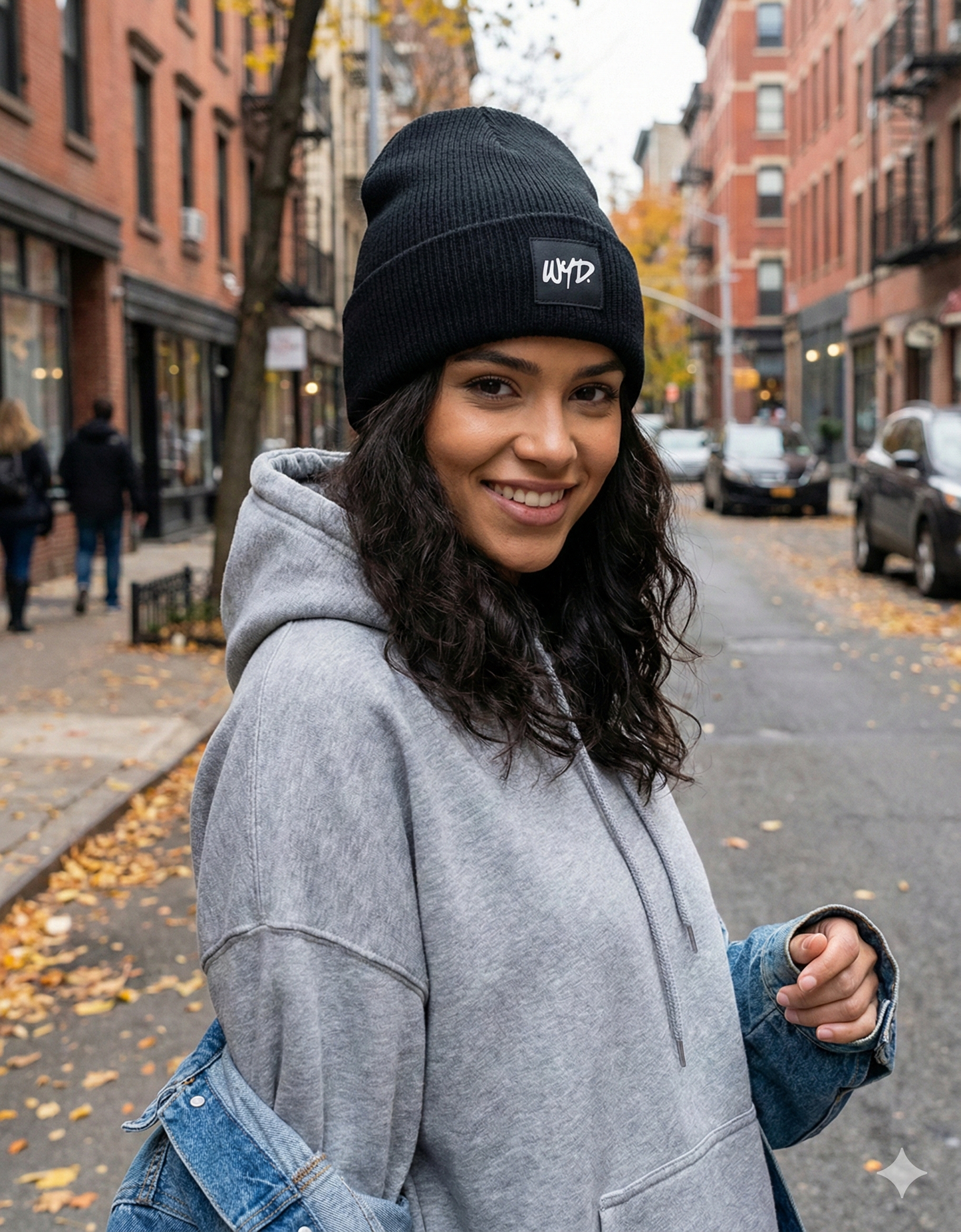 WYD. Double Layer Beanie Winter Mütze Black