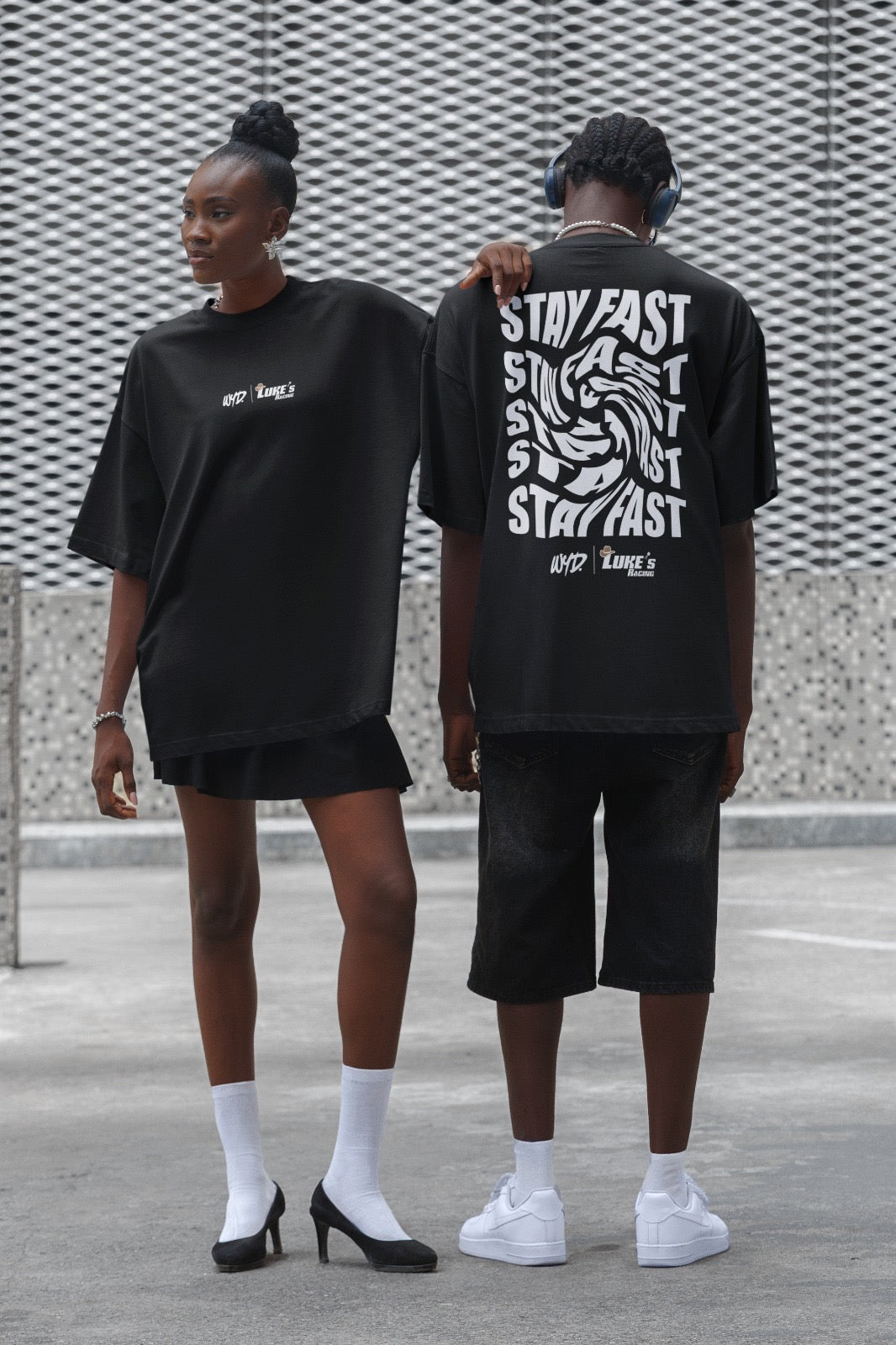 WYD. Stay Fast X Lukes  Oversized Tee Black
