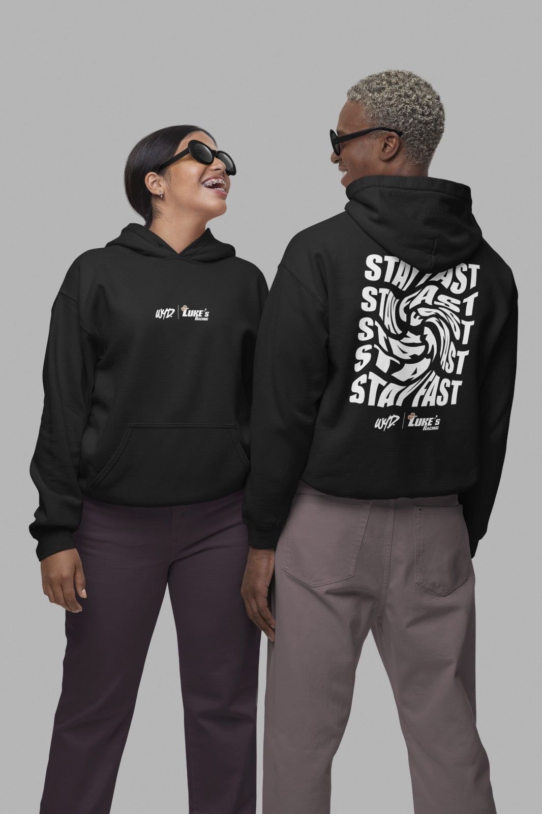 WYD. Stay Fast X Lukes Hoodie Black