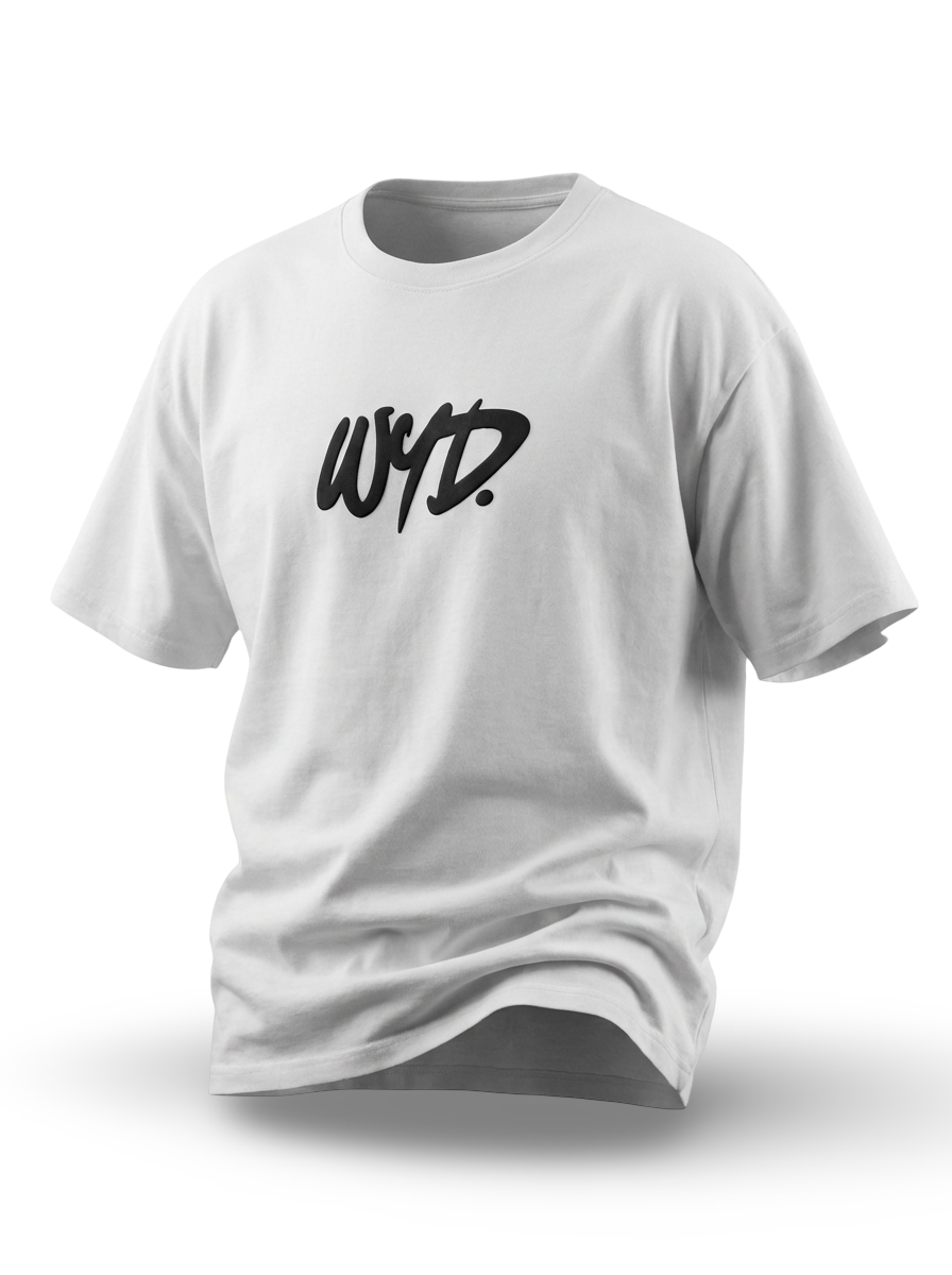 WYD. Relaxed Fit "Wild Young Different" Statement Tee White