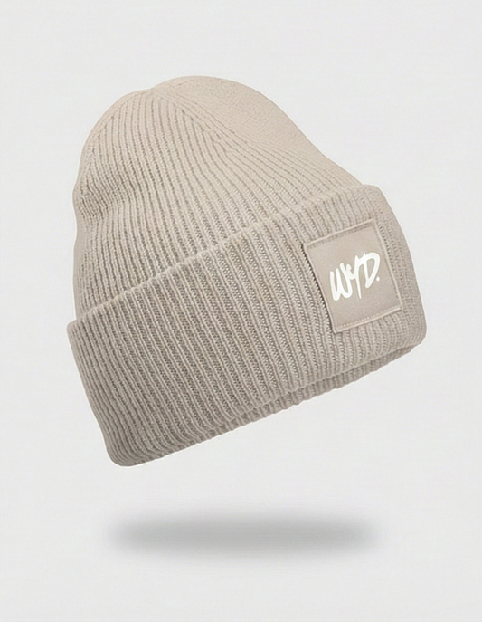 WYD. Double Layer Beanie Winter Mütze Natural Stone