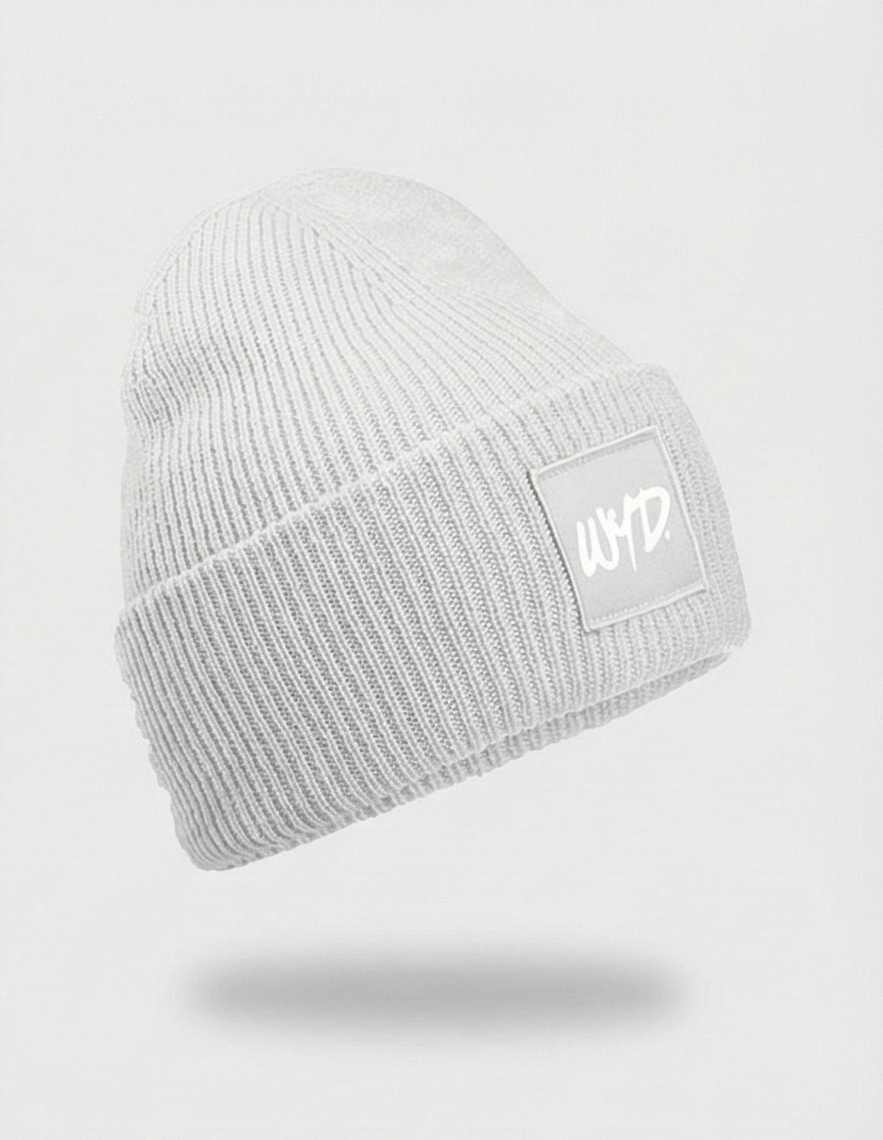 WYD. Double Layer Beanie Winter Mütze Cloud Grey