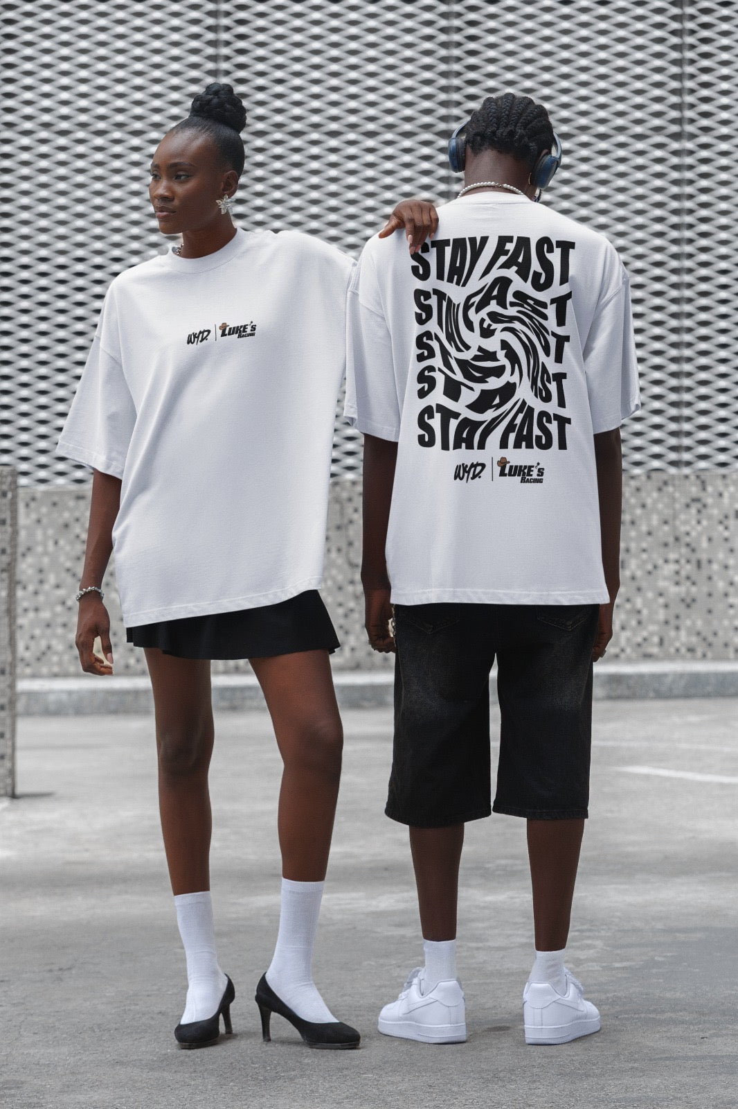 WYD. Stay Fast X Lukes Oversized Tee White