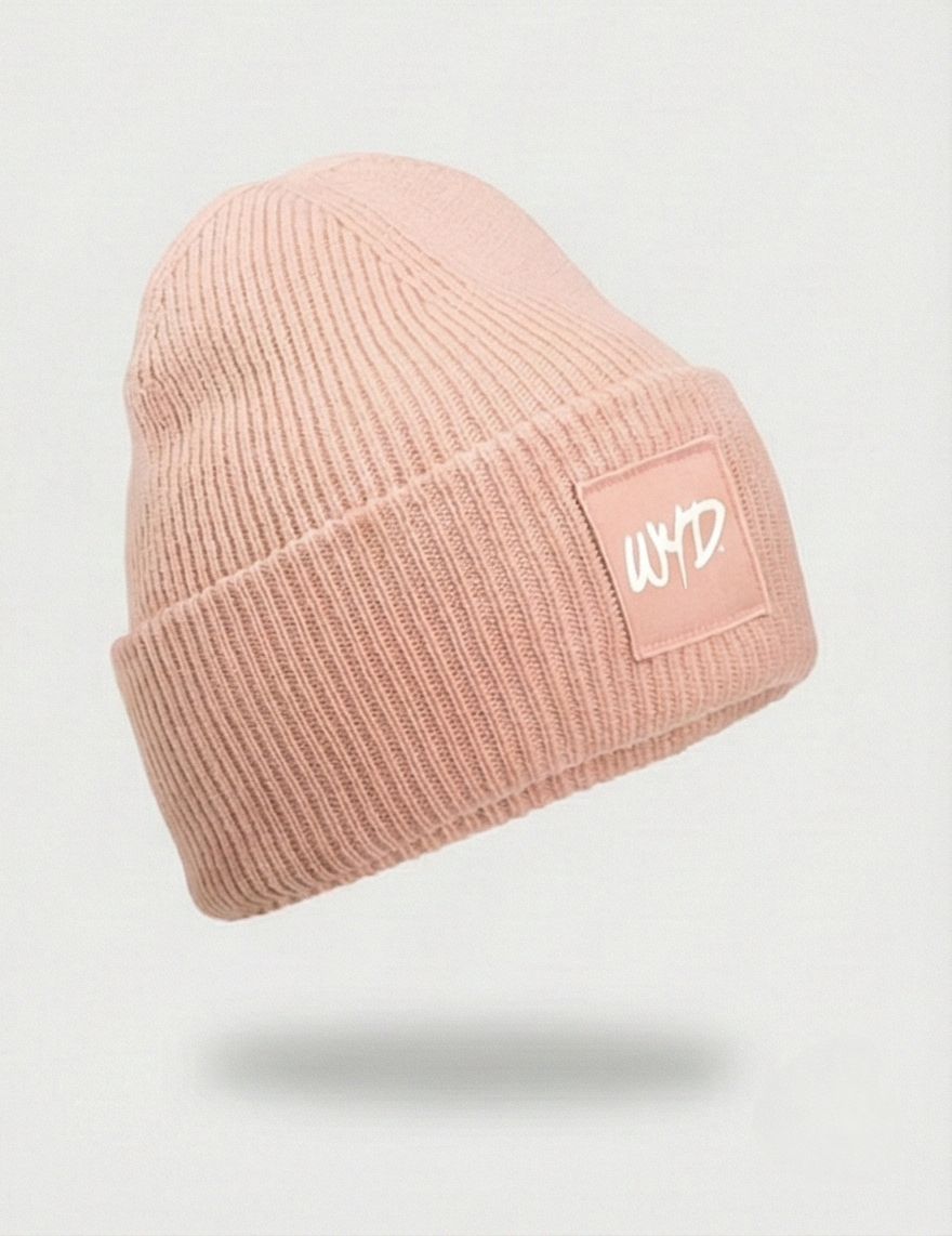 WYD. Double Layer Beanie Winter Mütze Peach