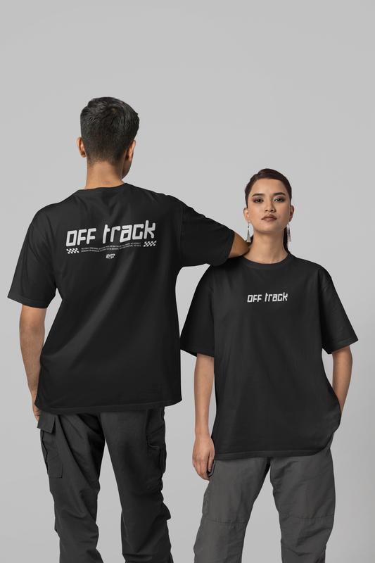 WYD. Off Track Oversized Tee Black