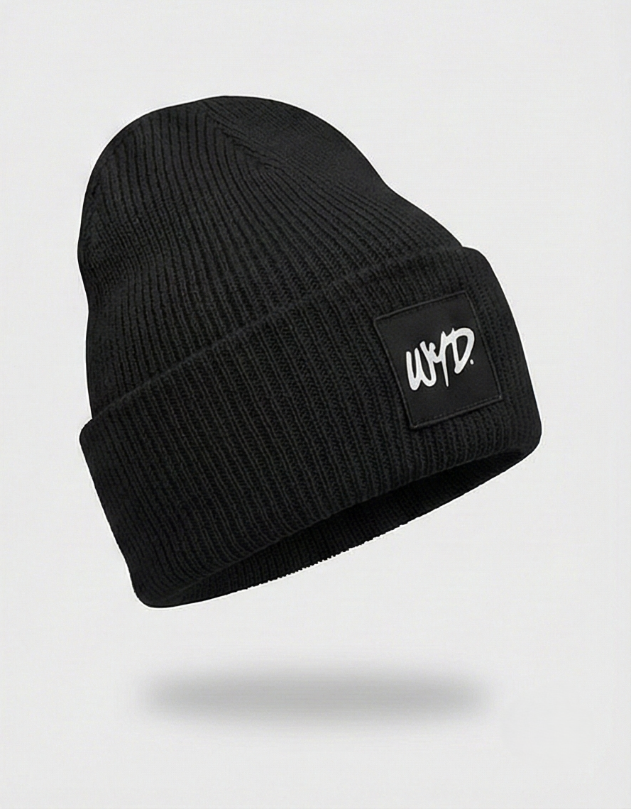 WYD. Double Layer Beanie Winter Mütze Black