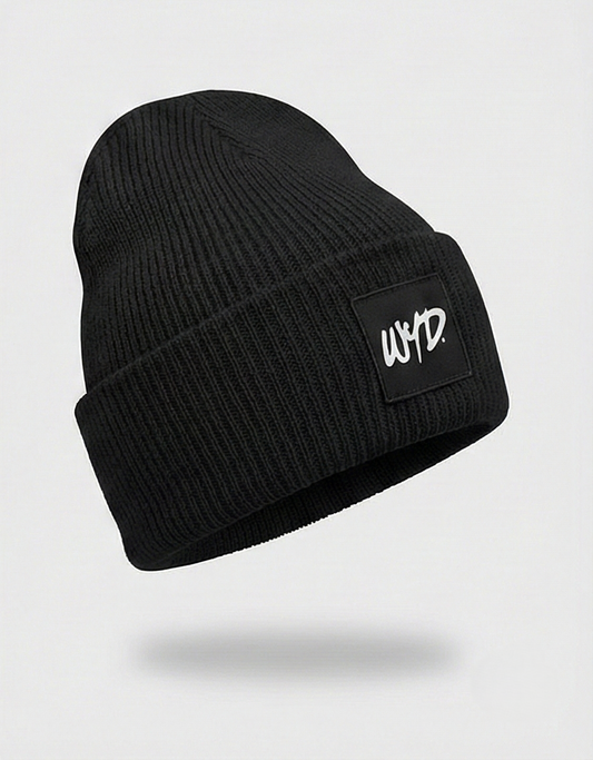 WYD. Double Layer Beanie Winter Mütze Black